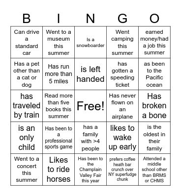 Advisory Bingo: Find someone who... Bingo Card