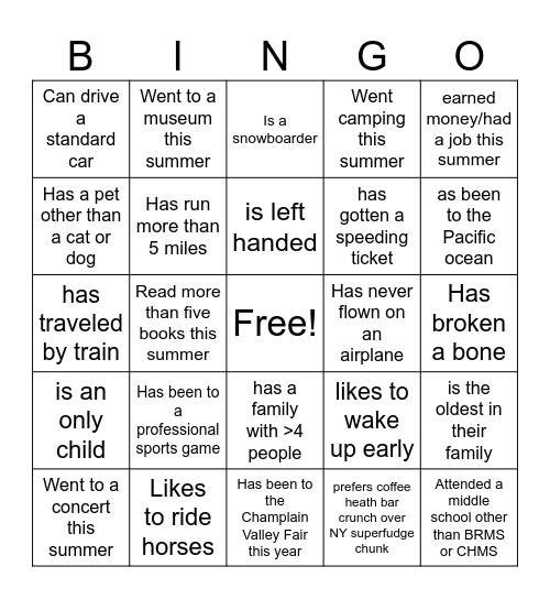 Advisory Bingo: Find someone who... Bingo Card