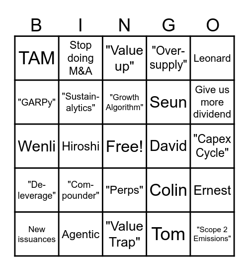 CLSA Conference Bingo Card