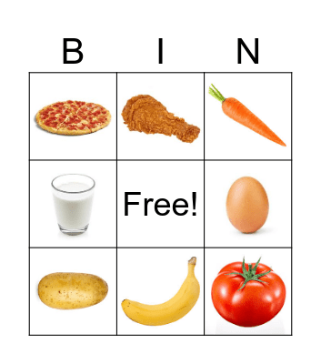 FOOD Bingo Card