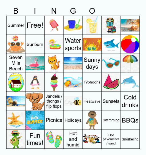 Summer Images Bingo Card