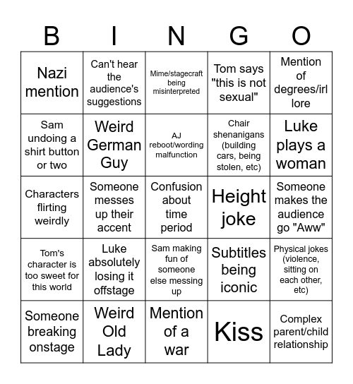 SFTH Longform Bingo Card
