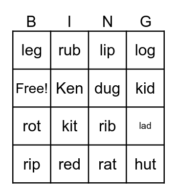 Sounds Write Unit 5 (k, l, r, u) Bingo Card