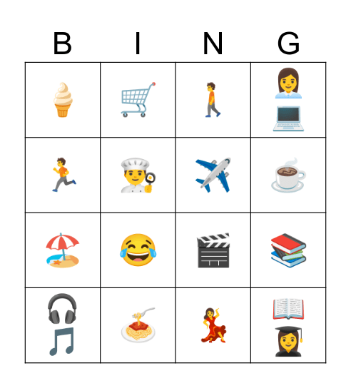 Bingo del Passato Prossimo Bingo Card