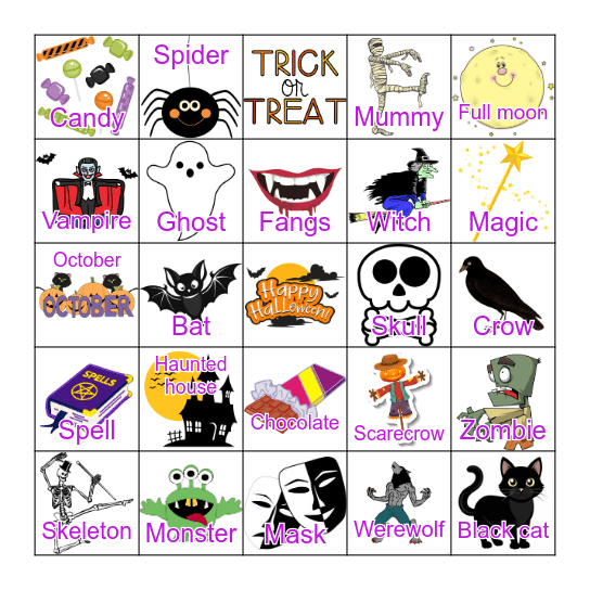 Halloween Bingo! Bingo Card