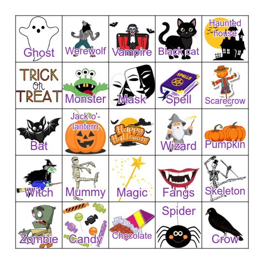 Halloween Bingo! Bingo Card