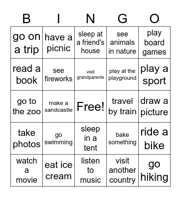 Holiday bingo Card