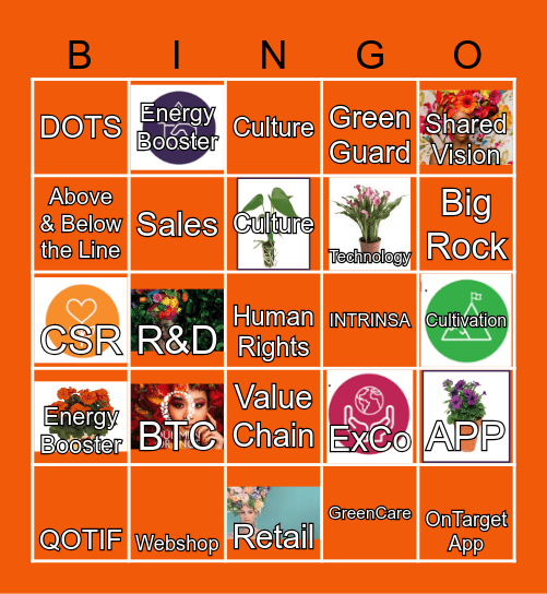 Dummen Orange Bingo Card