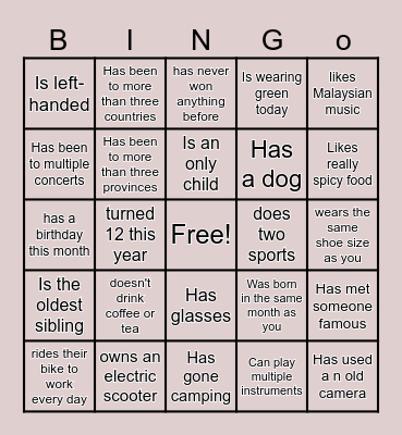 Icebreaker Bingo: Find Someone Who Bingo Card