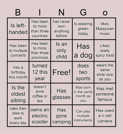 Icebreaker Bingo: Find Someone Who Bingo Card