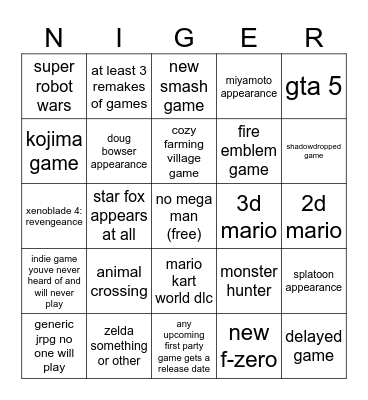 First Strand-Type Direct Bingo Card