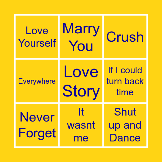 We love U Sazzy R Bingo Card
