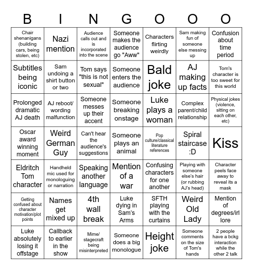 Ultimate SFTH Bingo Card