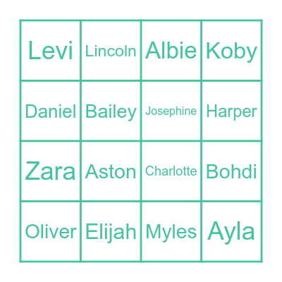 ROLL CALL BINGO Card