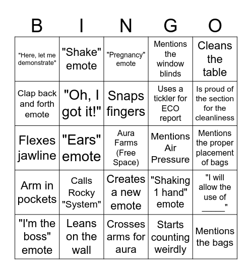Prince ECO report BingoM Bingo Card