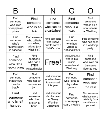 Get to Know Me (RA Edition) Bingo Card