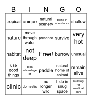 2nd Grade Unit 1 Bingo Card