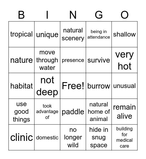 2nd Grade Unit 1 Bingo Card