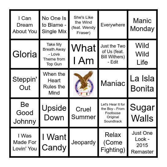JUST BECAUSE 2 Bingo Card