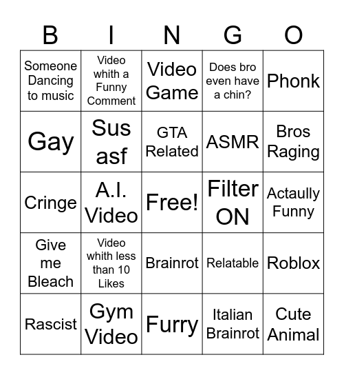 Bingo Time 1 Bingo Card