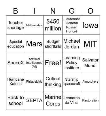 CNN 10 8/28/25 Bingo Card