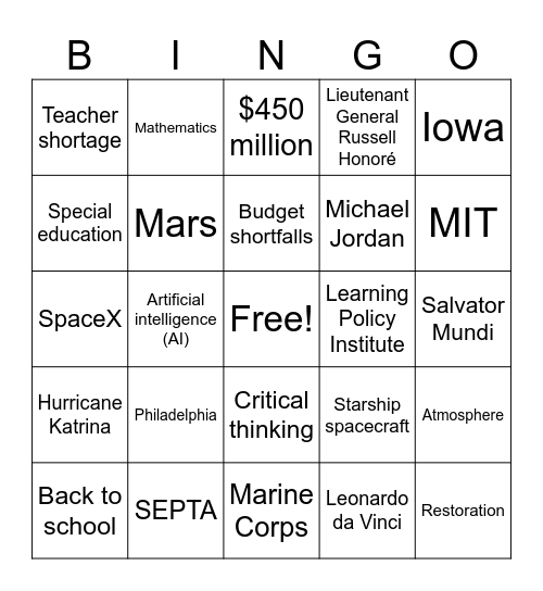 CNN 10 8/28/25 Bingo Card