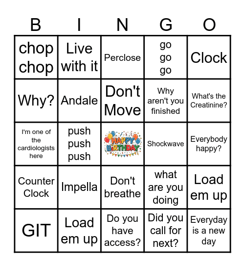 Dr. Potluri Words of Wisdom Bingo Card