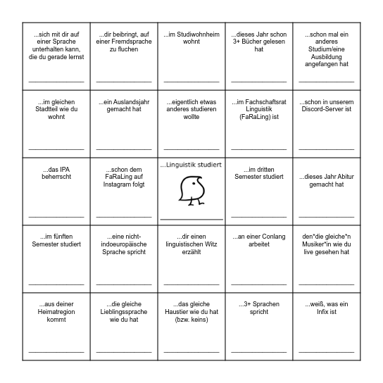 Finde eine Person, die... Bingo Card