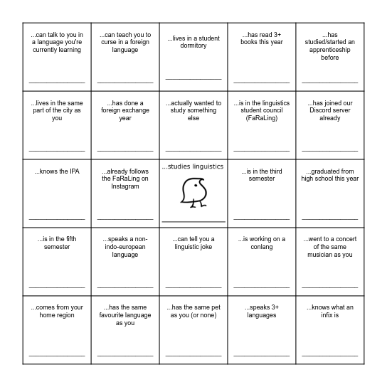 Find a person who... Bingo Card