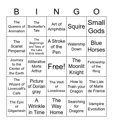 Books I Own Bingo Card