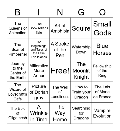 Books I Own Bingo Card
