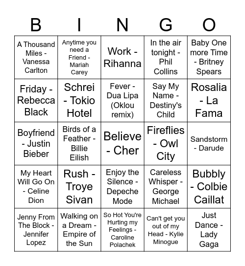 Cottage-Core Bingo Card