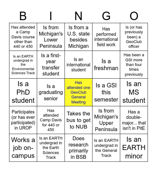 Ice Breaker BINGO -- Get To Know People Bingo Card