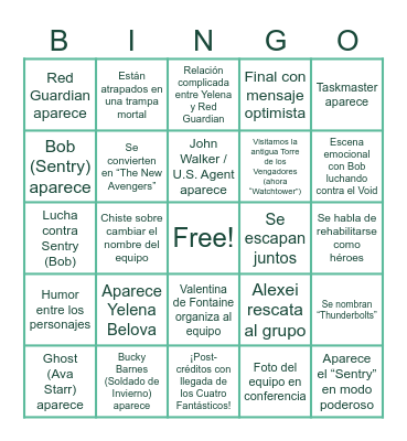 THUNDERBOLTS* Bingo Card