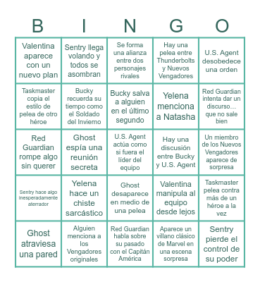 THUNDERBOLTS* Bingo Card