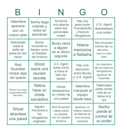THUNDERBOLTS* Bingo Card
