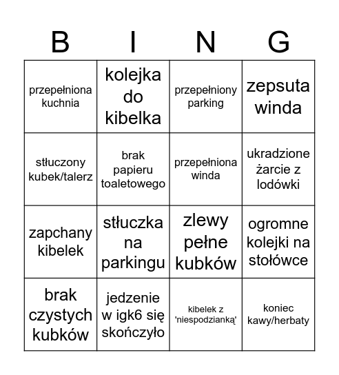 return to office Bingo Card