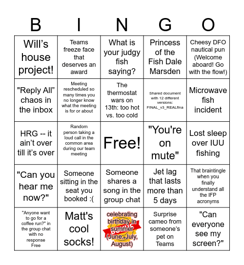 IFP Bingo! Bingo Card