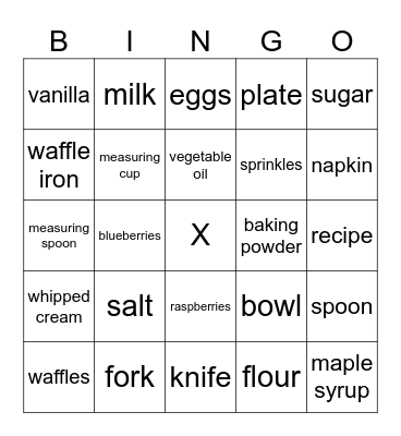 Waffles Bingo Card