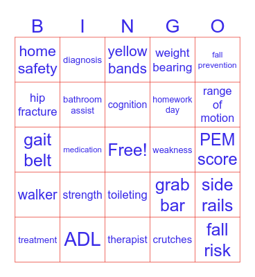 REHAB WEEK Bingo Card