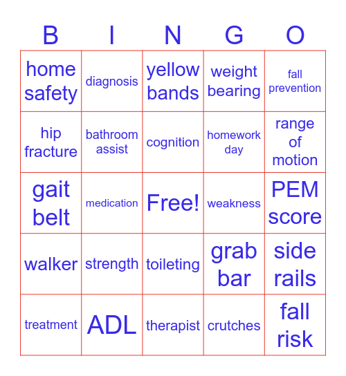 REHAB WEEK Bingo Card