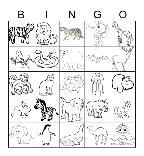 ANIMALS Bingo Card