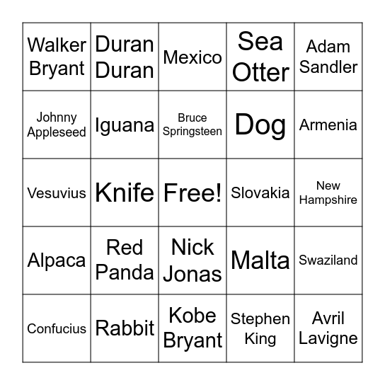 September Days! Bingo Card