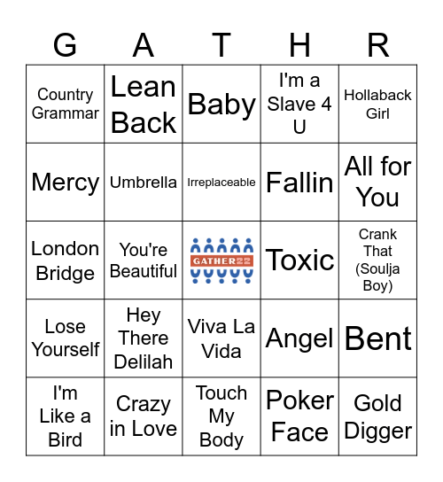 The 2000s Bingo Card