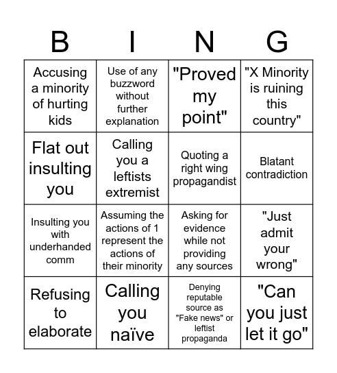 The Rawdog files Bingo Card