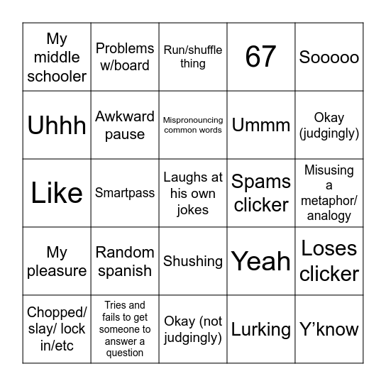 Bing‼️‼️ Bingo Card