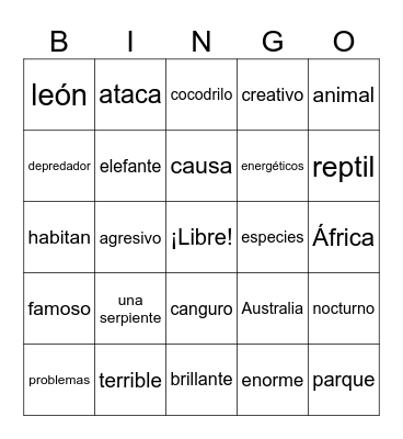 Lotería: Cognados Bingo Card