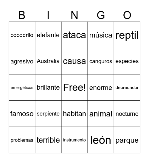 Lotería: Cognados Bingo Card