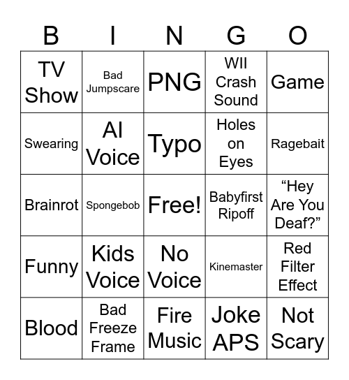 RTFAS Bingo Card