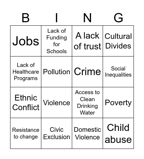Community Bingo Card